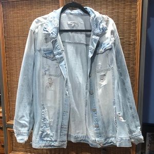 Distressed Light Washed Jean Jacket